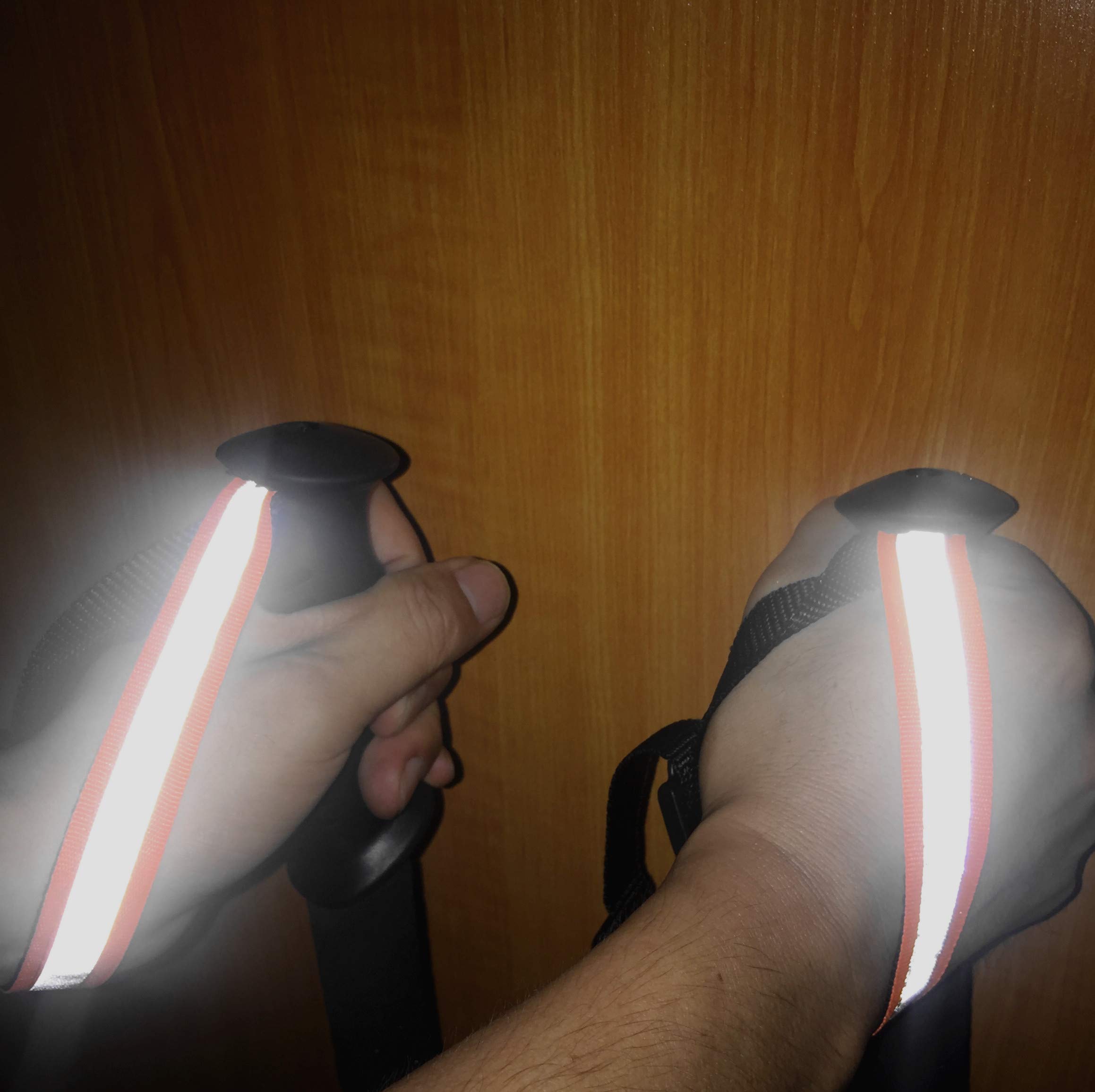 GOTOONE Walking Sticks Hiking Trekking Poles Telescoping Collapsible Folding Lightweight Ultra Strong Anti Shock for Women Men with Reflective Wrist Straps Black 2 Pack