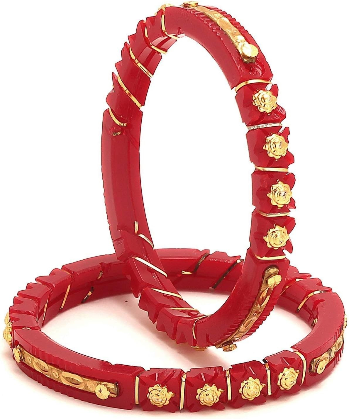 TANVI J Plastic Gold Plated Bangles Set for Women (Pack of 2 )