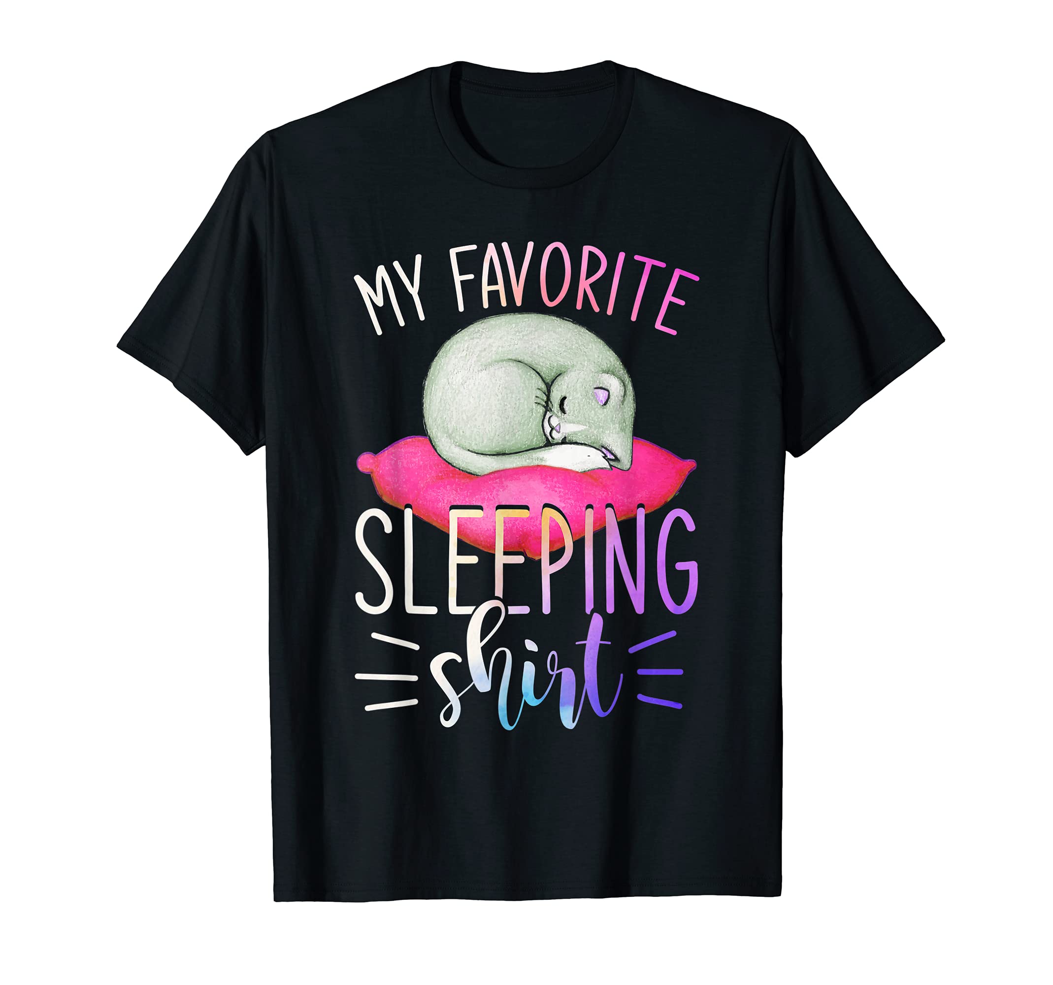 Cute Animal Pet Late Sleeper Sleepy Napping Sleeping Cat T-Shirt