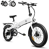 750W Foldable Electric Bike for Adults - 48V 10.4AH Removable Battery, 43 Miles Long Range, 24MPH Top Speed, 20" Fat Tire
3