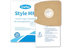 Cwfas 20 Pack Style MM Vacuum Bags, for Eureka Mighty Mite 3670 and 3680 Series Canisters Vacuums, Replaces 60295, 60295A, 60297A Part Vacuum Bags