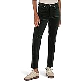 KUT from The Kloth Womens Rachael Corduroy High-Rise Fab Ab Mom Regular Hem-Long in Dark Forest