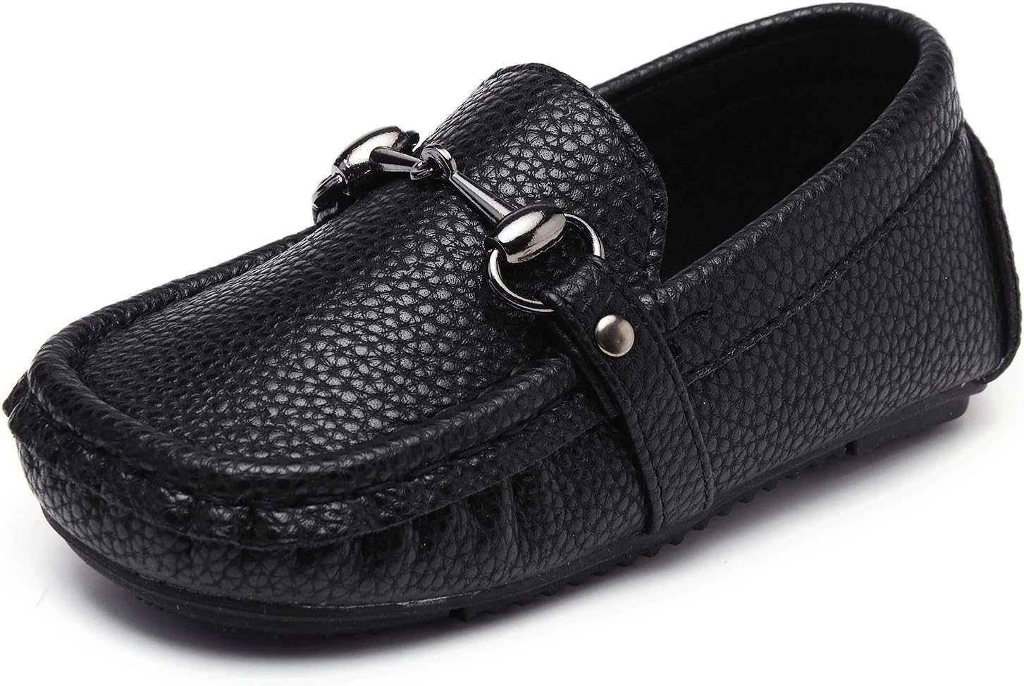 Toddler Boys Girls Soft Split Leather Slip-On Loafer Boat Dress Shoes