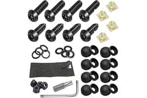 Anti Theft License Plate Screws Kits-Stainless Steel License Plate Screws Kit,Tamper Proof Screws, Fastener Nut, Caps Cover f