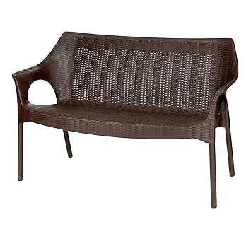 Supreme Loveseat Plastic 2 Seater Sofa Set Of 1 Brown Amazon