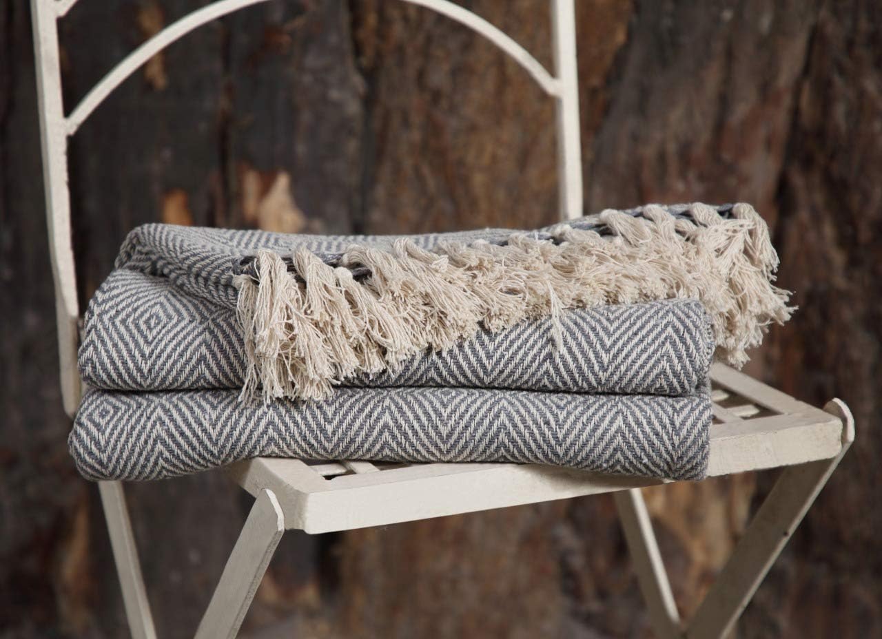 EHC Luxury Reversible Super Soft Cotton Diamond Large Throw For Sofa