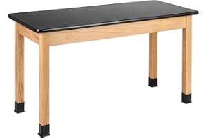Learniture Heavy-Duty School Science Lab Table with High-Pressure Laminate Top, Science Table for Classrooms, 24" D x 54" W x 30" H, Black