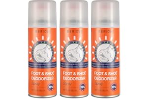 BERIOVE Long-Lasting Shoe Deodorizer Spray : Foot Odor Eliminator for Men’s & Women’s Shoes - Shoe Odor Eliminator for All Footwear Types (3 Pack)