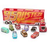 Disney Store Official Mack Hauler Play Set - Light &amp; Sound Mack Carrier with 8 Pullback Die Cast Vehicles - Red, Fillmore, Lightning McQueen, Bobby Swift, Cal Weathers, Sarge, Sheriff &amp; Tow Mater
