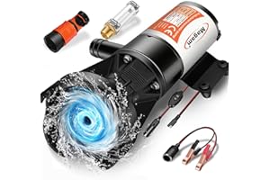 MAGAM RV Macerator Pump 12V,12GPM Suction 3.2 feet Lift 10 feet with Garden Hose Discharge Port,Quick Release Sewage Pump with Fresh Water Rinse and Manual Crushing Function,for Boat Marine RV Campe