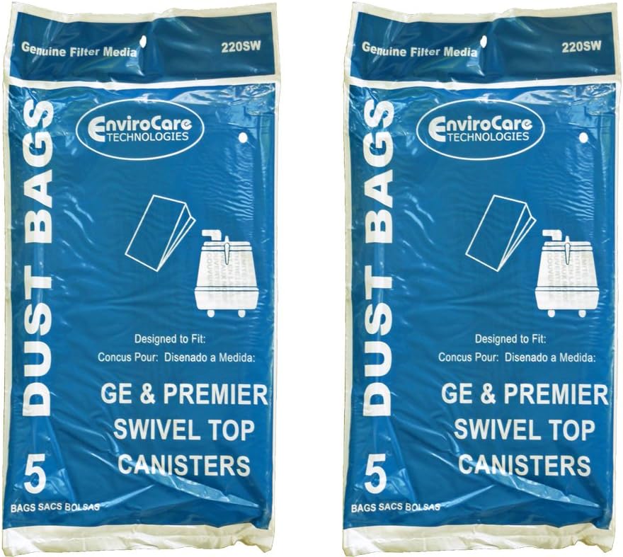 10 GE, Premier, Whirlwind, Everclean Swivel Top Canister Tank style Vacuum Cleaner Sweeper Bags 1400 Vac, 405329, 1400ES, 1400, STR21339, 21339, C series C-1 thru C-18, 815, V11C10, V11C13, V14C9