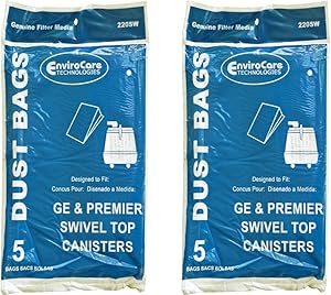 10 GE, Premier, Whirlwind, Everclean Swivel Top Canister Tank style Vacuum Cleaner Sweeper Bags 1400 Vac, 405329, 1400ES, 1400, STR21339, 21339, C series C-1 thru C-18, 815, V11C10, V11C13, V14C9