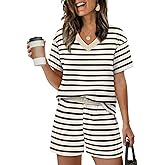 XIEERDUO Lounge Sets for Women Shorts Lightweight Summer Pajamas Set Sleepwear 2 Piece Sets Airport Vacation Outfits