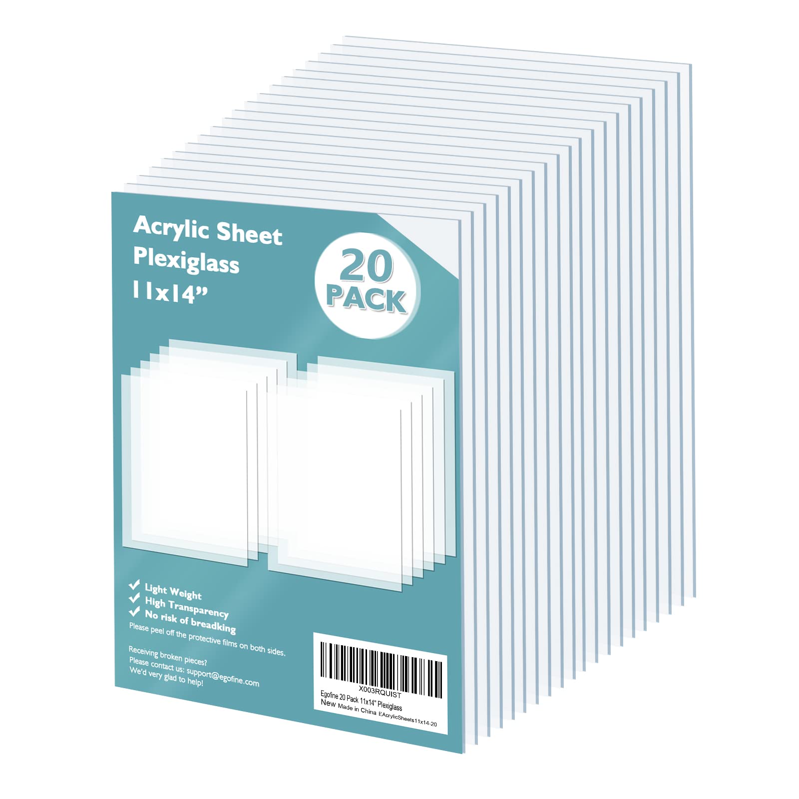 Egofine Plexiglass Sheets Acrylic Sheets 20 Pack of