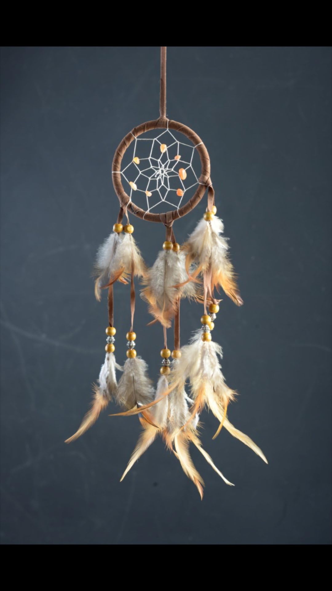 INCENSELABS Traditional Native American Handmade Dream Catcher, 3.5” Round dial, Followed by a 15.5” Long Feather Detail