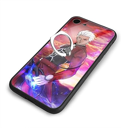 Amazon Lmijng Iphone Se 第2世代 Iphone8 Iphone7 ケース 対応 新型 Fgo Fate Grand Order エミヤ スマホ カバー 強化ガラス背面 スマホケース Iphoneカバー 耐衝撃 軽量 フィンガーリング付き ホルスター 通販