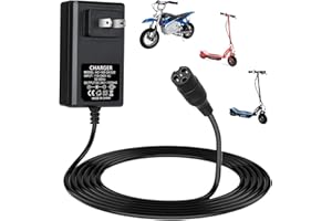GENERIC 24V Electric Scooter Charger for Razor E300 E200 E150 E125 E100 MX350 Dirt Bike Pocket Mod Sports Mod Dirt Quad Motorcycle Razor Scooter Charger 3-Prong Inline Female Electric Battery Power Cord