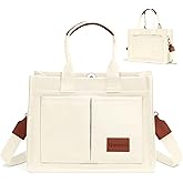 LHMTQVK Canvas Tote Bag for Women, Large Work Purses Bible Tote