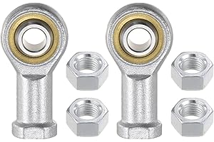 Kozelo 2pcs PHSB6 Rod End Joint Bearing - [3/8" Bore, 3/8-24 UNF Right Hand Thread] Female Rod End with Jam Nuts, 45# Carbon 
