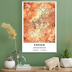 Bagram Map Poster, Afghanistan Map Art Poster, Map