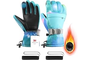 Pnosnesy Ski Gloves,Snow Gloves,3M Thinsulate Waterproof Cold Weather Winter Gloves for Parent Boys Girls- Cycling, Driving, Running