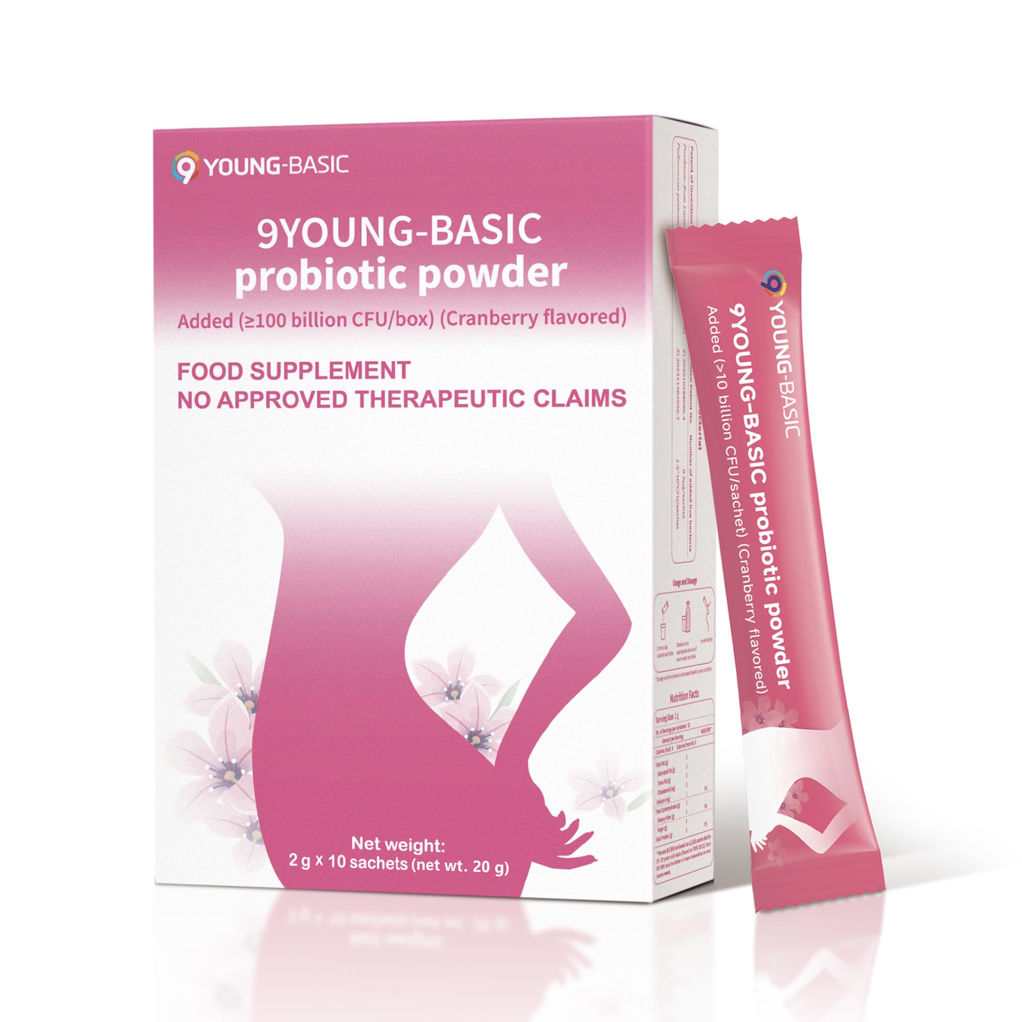 Probiotics Basic 9 YOUNG-BASIC Probiotic Powder for Women, 100+ Billion CFU Prebiotics ...