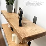 MKGT Handcrafted Rustic Wooden Floating Shelves Set of 2 130cm UK Made view 7
