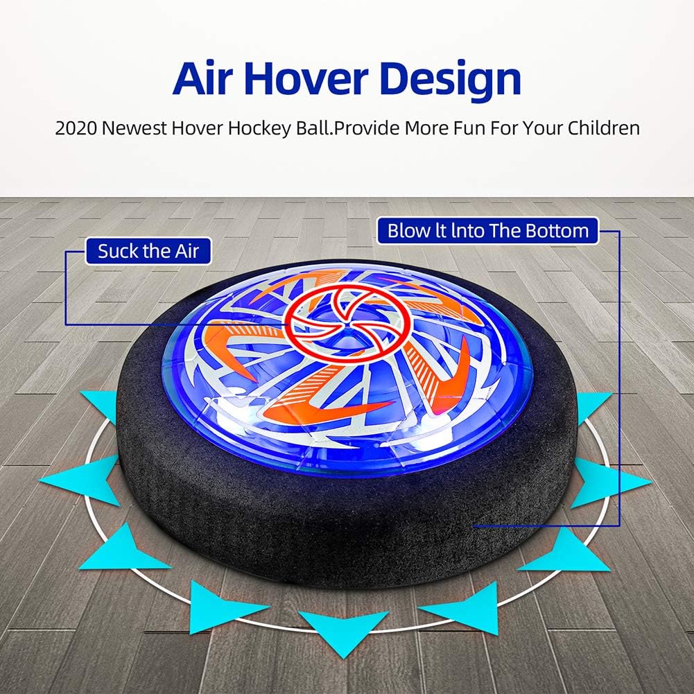 Hockey Gifts for Boys, Rechargeable Hockey Hover Set with 2 Goals Boys Toys Air Floating Hockey with LED Light Indoor or Outdoor Sport Ball Games for Boys Girls Toddlers for 3-12 Year Old Kids: Toys & Games
