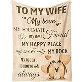 Ueedklaayy Valentines Day Gifts for Wife from Husband,Gifts for Her Blanket,Wife Birthday Gift Ideas,to My Wife's Throw Wifey Gift,Anniversary Christmas Blanket for Women
