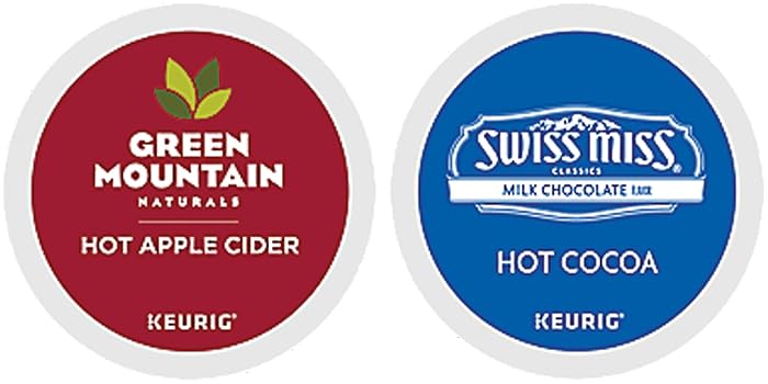 Green Mountain Naturals Hot Apple Cider & Swiss Miss Milk Chocolate Hot Cocoa K-cup Combo Pack for Keurig 2.0 - 48 K-Cups Total (24 of Each)