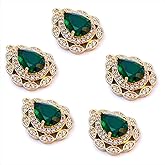 ZeaLian Teardrop Beads Zirconia Glass Crystal Waterdrop Charms Gold Plated Brass for Jewelry Making Bracelet Necklace Earring Pendant Craft Supplies DIY Accessories