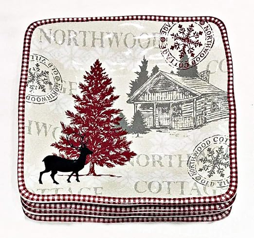 Amazon Com 222 Fifth Northwood Cottage Dinner Plates Set Of