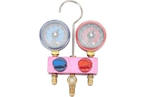 R32 Refrigerant Gauges, Air Conditioning Gauges Mini G1/4 Metal Knob Air Conditioning Tool Diagnostic Manifold Ac Pressure fo