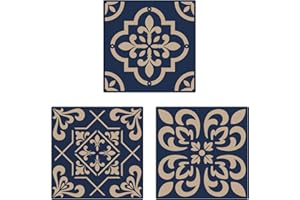 ZHUPER Tile Stencil 12”X12” for Wall Floor Painting Set of 3 Reusable Drawing Template Stencil DIY Home Farmhouse Wall Art Furniture Floor Tiles Decoration