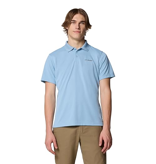 Columbia Mens Utilizer Short Sleeve Polo, Ripple Blue, Large