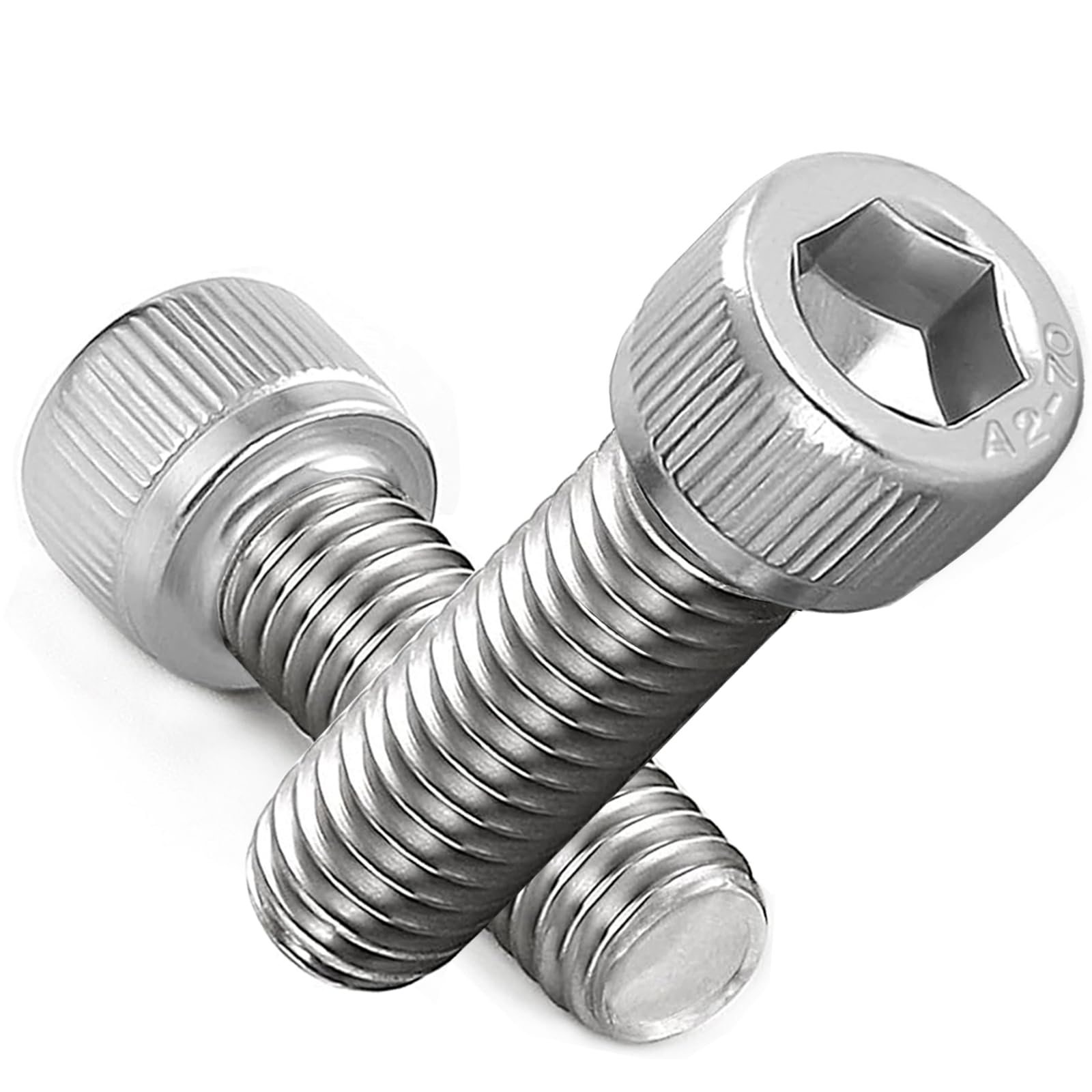AMLOOPH M6 Screws, M6 X 16mm Allen Socket Head Cap Screws/Bolts - 6mm Diameter Fully Threaded M6 Bolts 16mm A2 Stainless Steel Long Hex Socket Bolt Coarse (Pack Of 20）