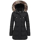 TYBBNY Women's Winter Coat Waterproof Long Insulated Parka with Detachable Hood
