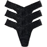 hanky panky - Supima Cotton Original Rise Thongs for Women | Lacy Lingerie, Cotton Panties | One Size (4-14) | 3 pack