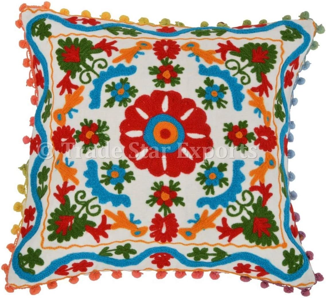 Amazon Com Trade Star Exports Suzani Embroidered Pillow Covers