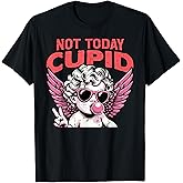 Anti Valentines Day Not Today Cupid Funny Humor Women Men T-Shirt