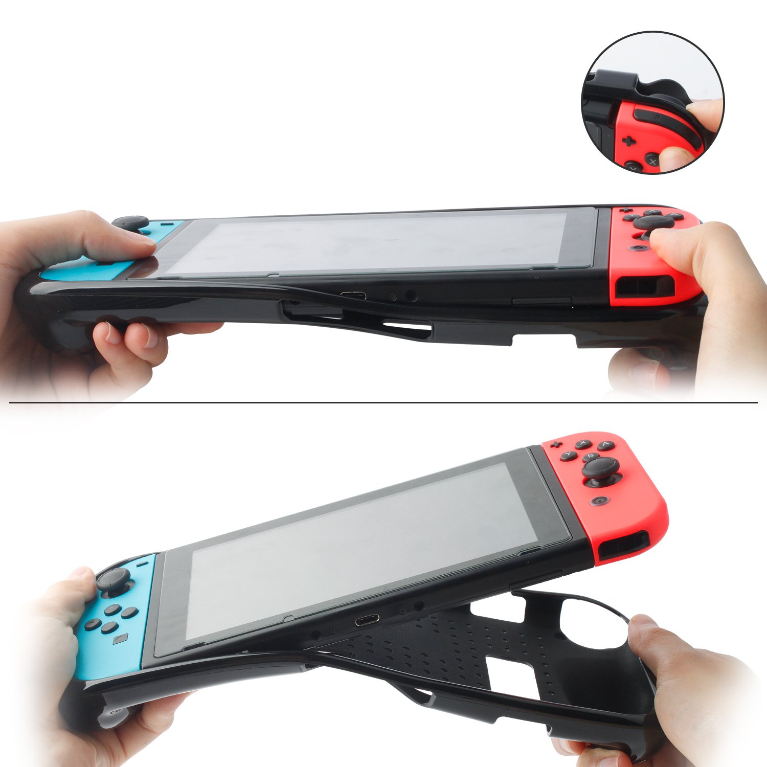 Protective Case for Nintendo Switch 2018，Grip Cover Case with Shock-Absorption and Anti-Scratch Design Soft & Comfortable TPU Case for Nintendo Switch Console (Black)