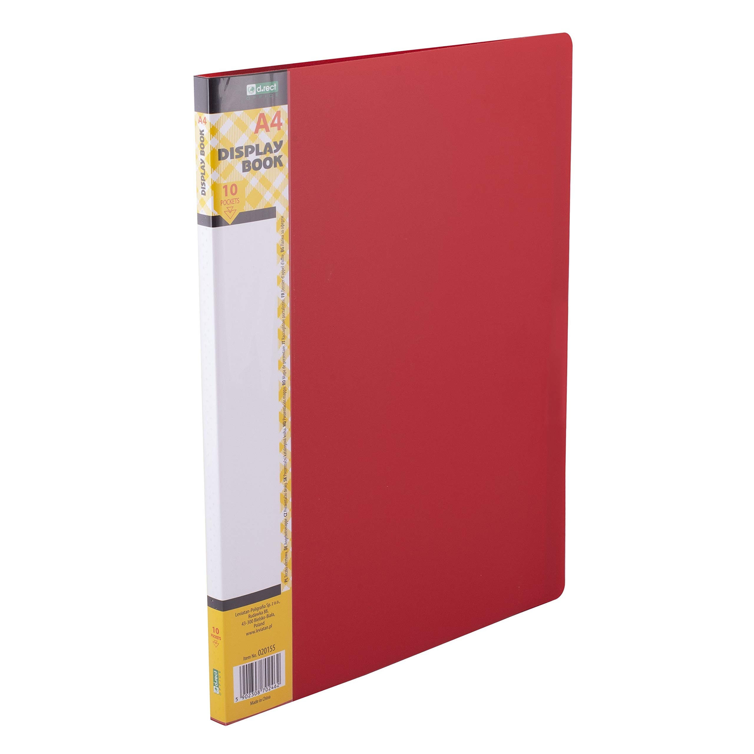 D.RECT Display Book PP A4, 10 Pocket, Red