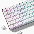dagaladoo White keycap Set,Shine Through keycaps 60 75 Percent, Japanese Style PBT Key caps,Double Shot Custom keycaps,Cherry Profile Keyboard caps for Mechanical Keyboards(123key)