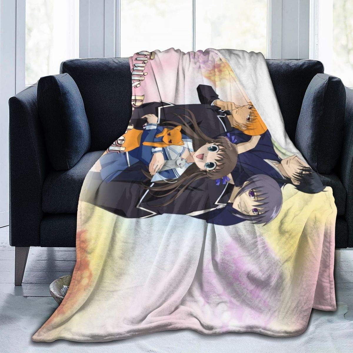 Curtis J Donofrio Fruits Basket Anime Soft Fleece Blanket Cartoon Plush Throw Blanket Size: 80"x60"