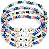 AICase for Blue Lock Merch Gifts Toys Inspired Bracelets 4 Pcs Stackable Stretch Beaded Friendship Bracelets Figures Collection Costume Cosplay Merchandise Gifts for Fans Women Birthday Christmas