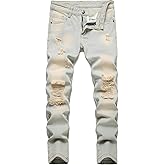Anbreuinron Boy's Skinny Fit Ripped Destroyed Distressed Fashion Denim Jeans Pants,126-9,14