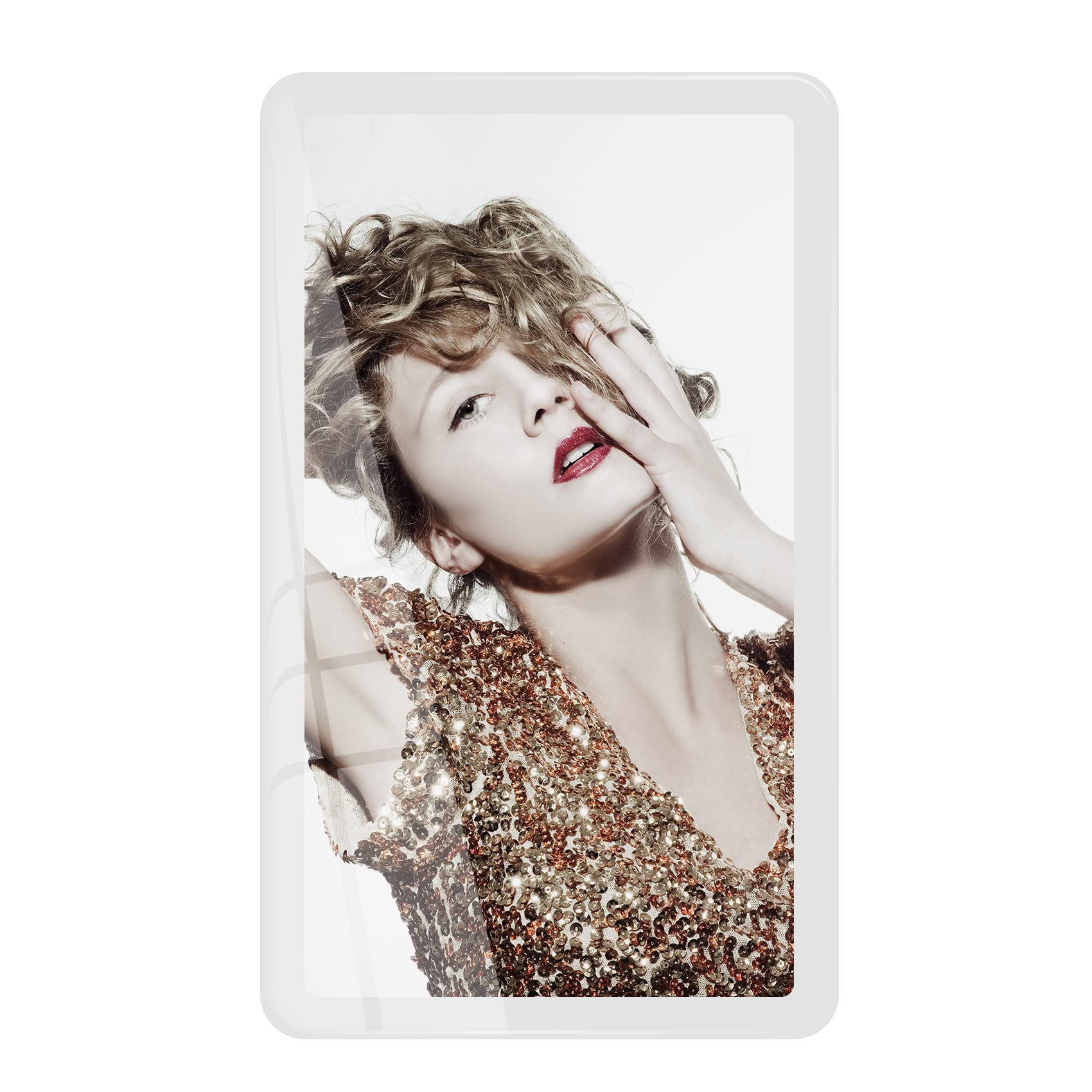 ASEEWO white 4x6 photo frame, picture frames glass, hanging picture frames, Matted for wall and tabletop Decor (4X6, white) — image 1