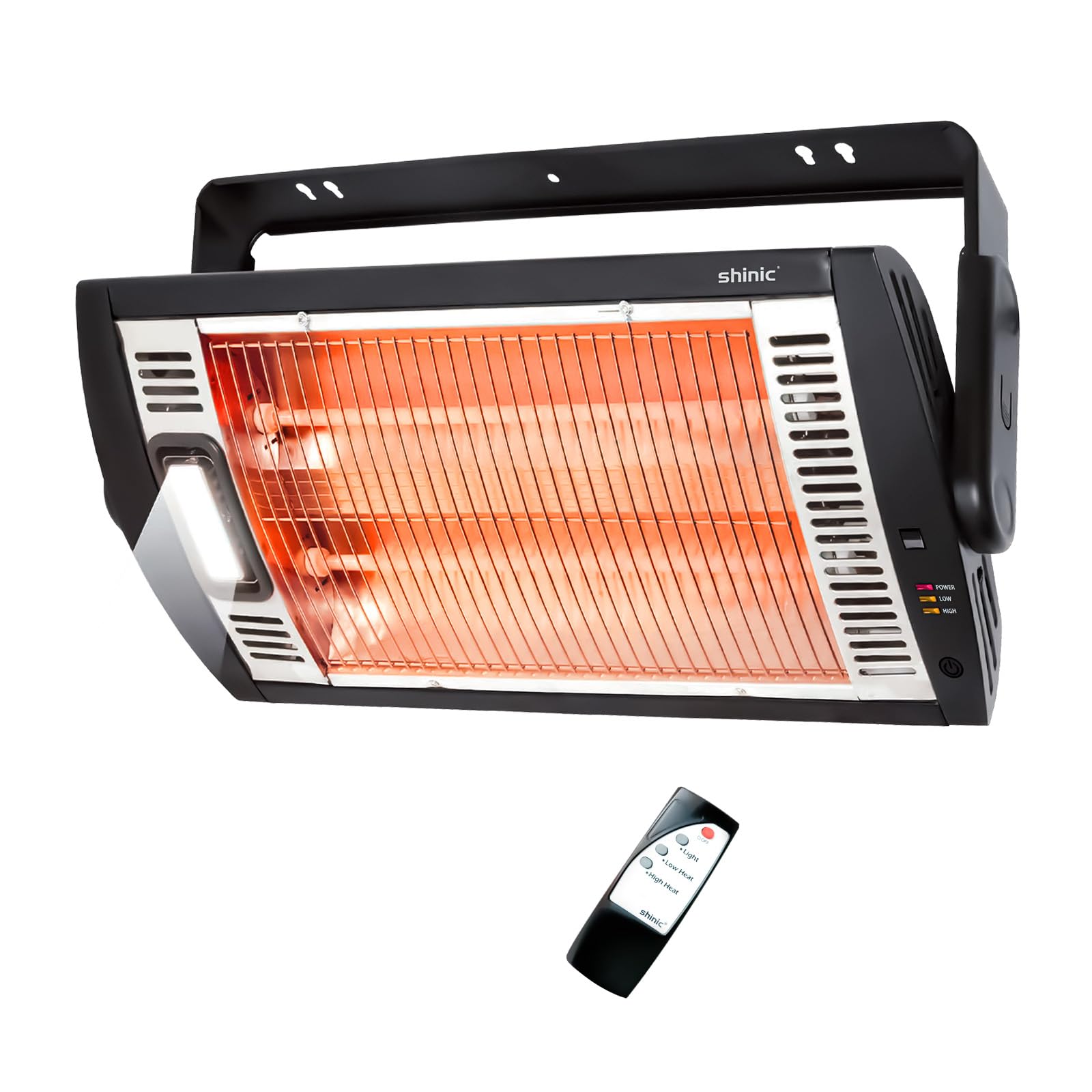 Photo 1 of ***HANGS LOW RECOMMENDED FOR HIGHER CEILINGS*** Shinic Garage Heater, 1500W Ceiling Mounted Shop Heater with Remote Control, 5 Mode Settings, 90° Tilting, Overheat Protection & ETL Listed for Indoor Use,Black