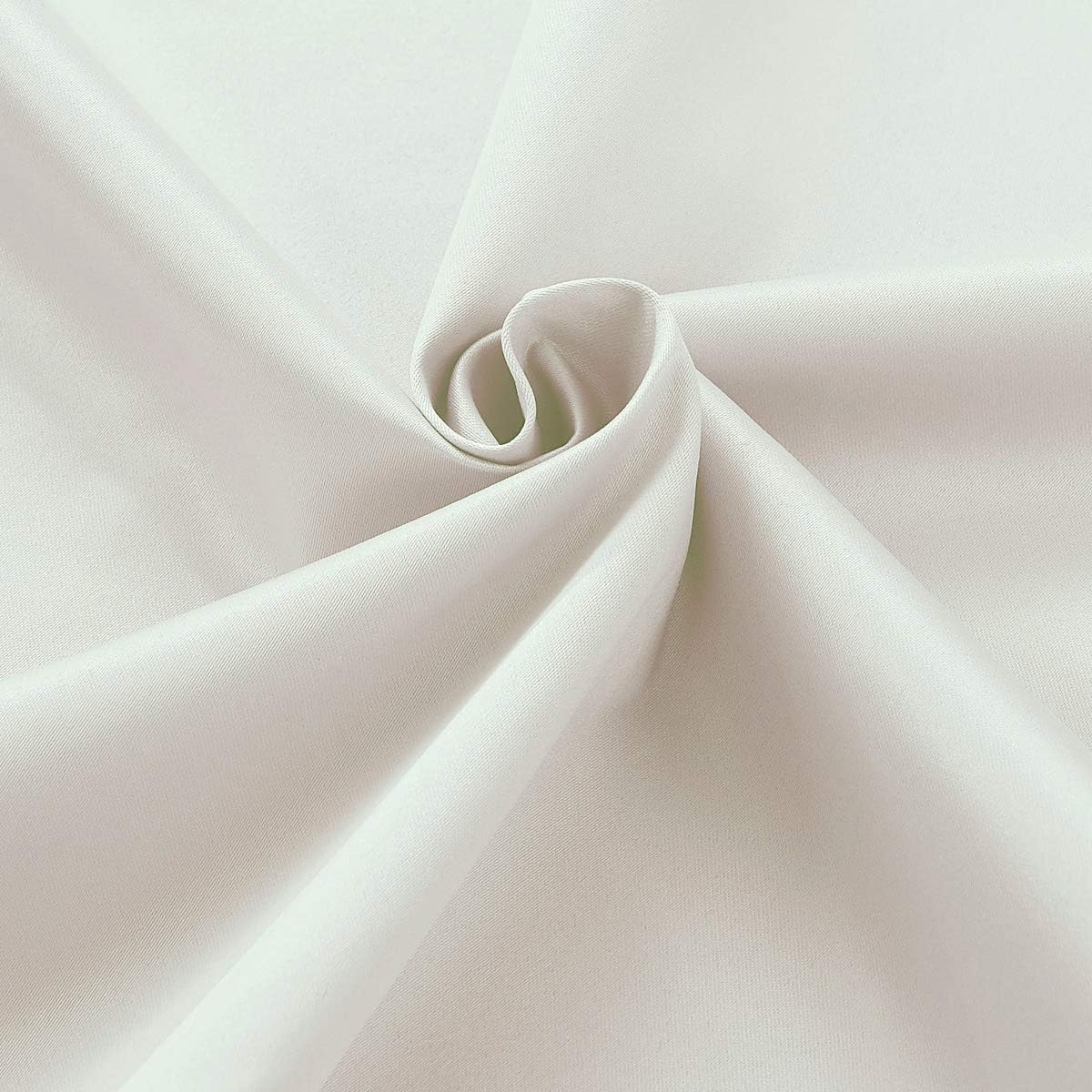 COASTLINE Ultra Soft Cream Satin Blackout Eyelet Curtain Window Treatment Drapes 2 panels for Bedroom Livingroom - Image 3