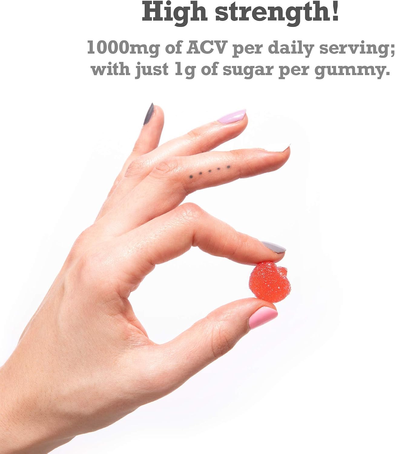 Apple Cider Vinegar Gummies with The Mother 1000mg, Red, 60 count (Pack of 1) - Image 5